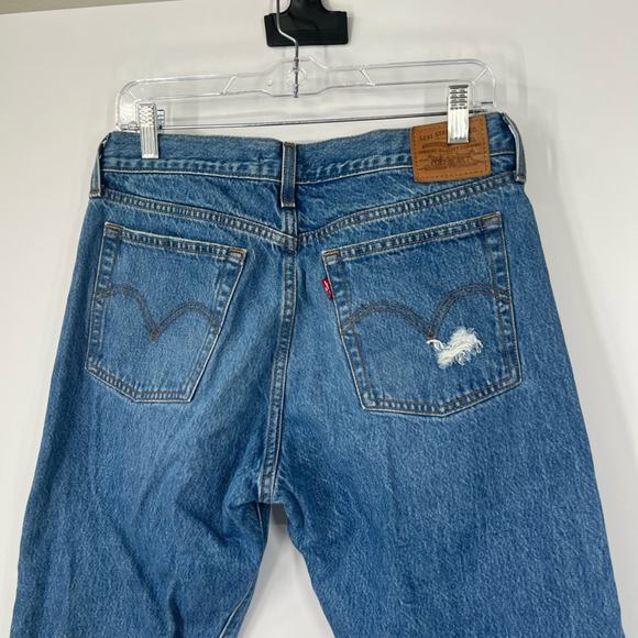 Levi’s Wedgie High Rise Button Fly Jeans Raw Hem - Picture 6 of 7